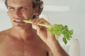 eating celery to wake up